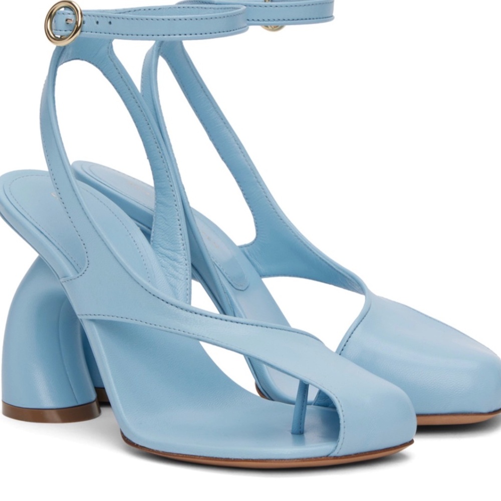 DRIES VAN NOTEN Blue Leather Heeled Sandals